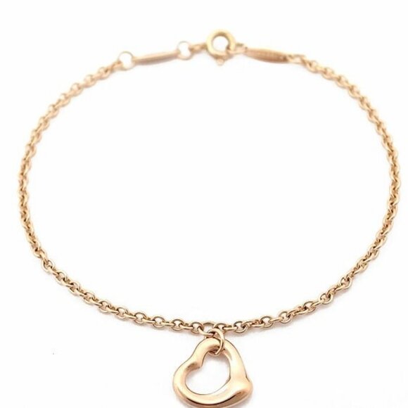 Tiffany & Co. Open Heart Bracelet 6.7" 18k Rose Gold Peretti Auth - Picture 1 of 3